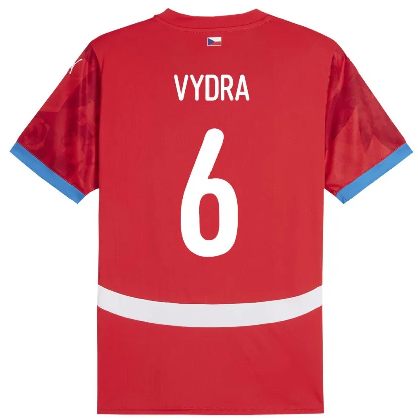 Danxen Kinder Tschechien Patrik Vydra #6 Rot Heimtrikot Trikot 24-26 T-Shirt