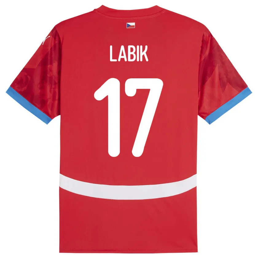 Danxen Kinder Tschechien Albert Labik #17 Rot Heimtrikot Trikot 24-26 T-Shirt