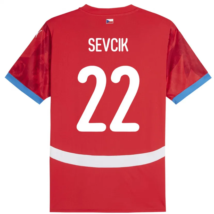 Danxen Kinder Tschechien Michal Sevcik #22 Rot Heimtrikot Trikot 24-26 T-Shirt