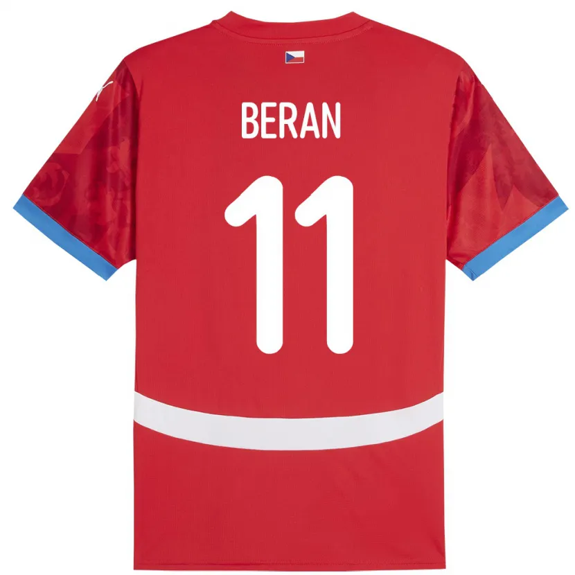 Danxen Kinder Tschechien Stepan Beran #11 Rot Heimtrikot Trikot 24-26 T-Shirt