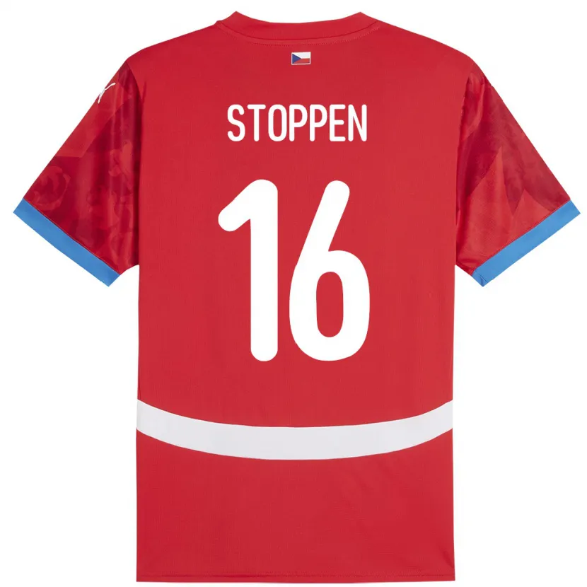 Danxen Kinder Tschechien Tadeas Stoppen #16 Rot Heimtrikot Trikot 24-26 T-Shirt