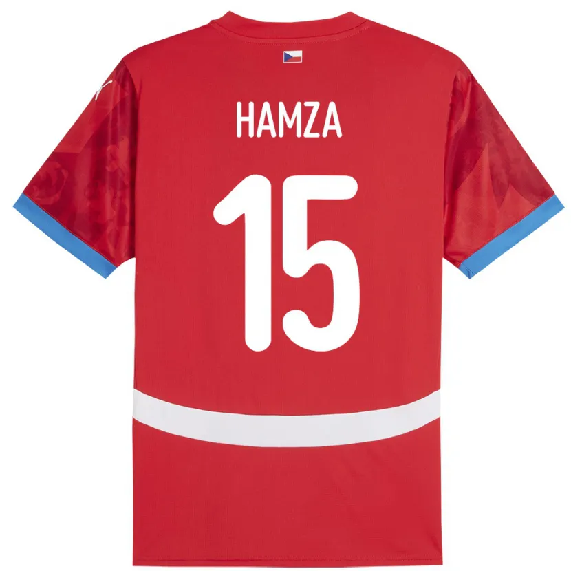 Danxen Kinder Tschechien Jiri Hamza #15 Rot Heimtrikot Trikot 24-26 T-Shirt