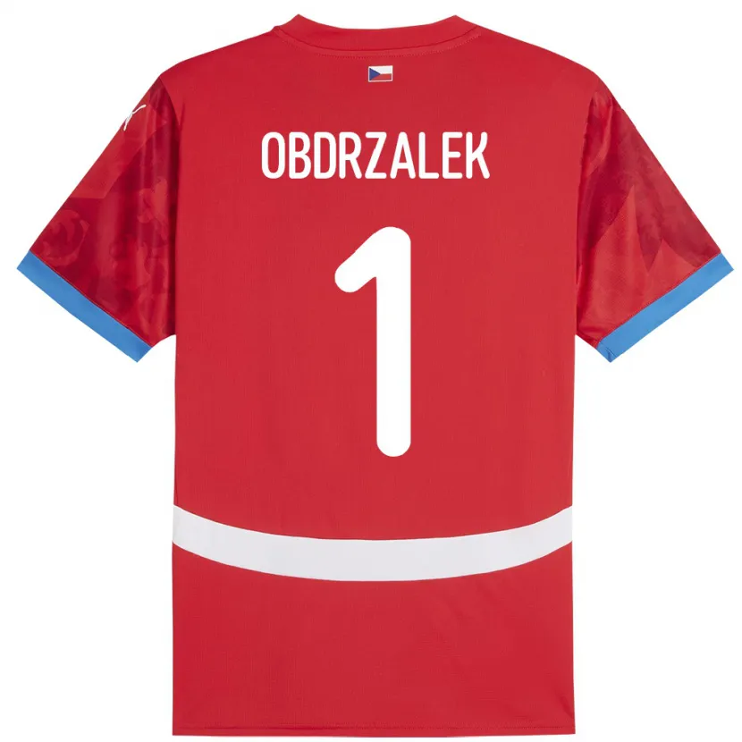 Danxen Kinder Tschechien Marek Obdrzalek #1 Rot Heimtrikot Trikot 24-26 T-Shirt