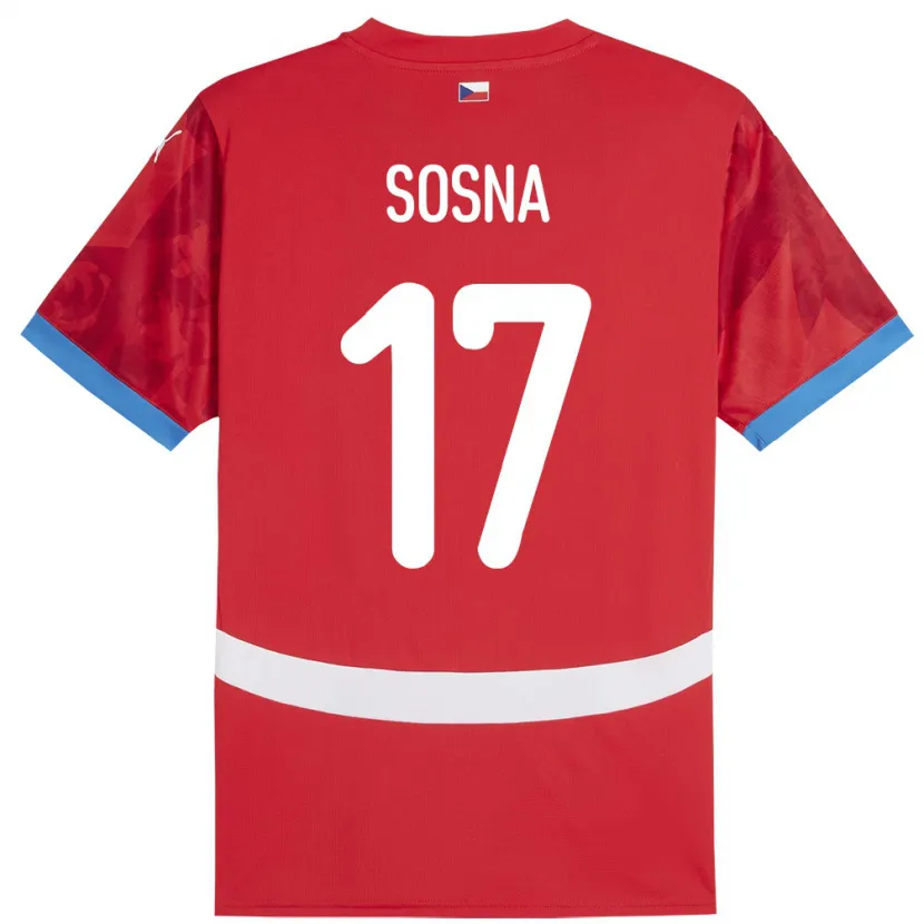 Danxen Kinder Tschechien Adam Sosna #17 Rot Heimtrikot Trikot 24-26 T-Shirt