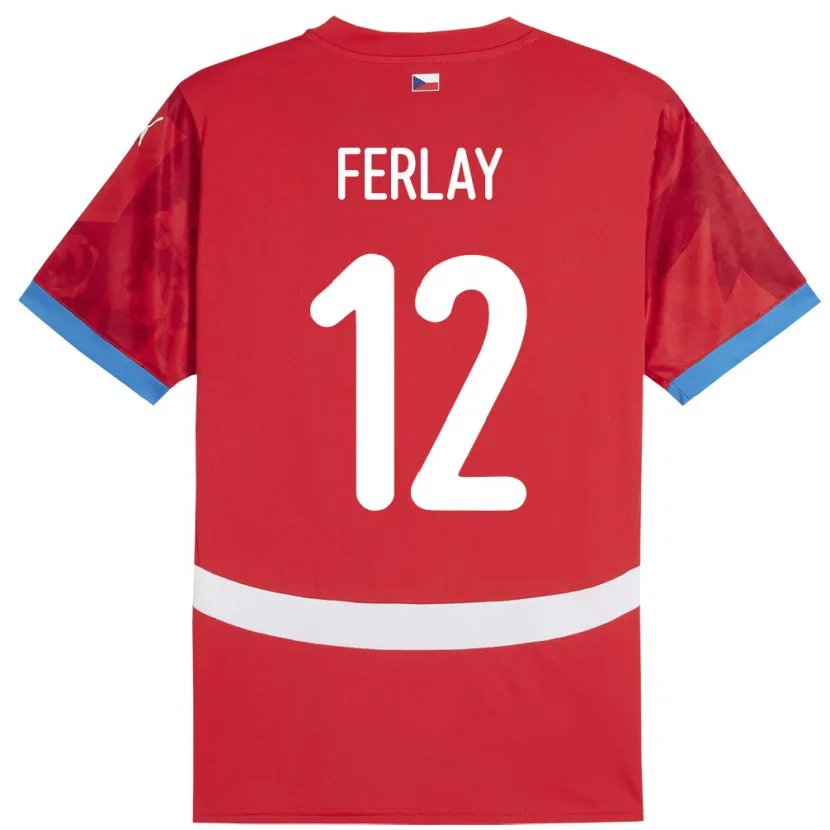 Danxen Kinder Tschechien Ruben Ferlay #12 Rot Heimtrikot Trikot 24-26 T-Shirt