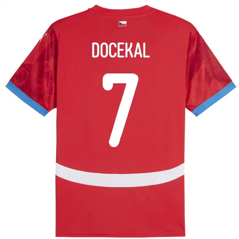 Danxen Kinder Tschechien Tomas Docekal #7 Rot Heimtrikot Trikot 24-26 T-Shirt