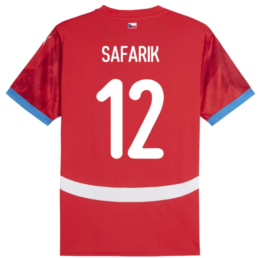 Danxen Kinder Tschechien Daniel Safarik #12 Rot Heimtrikot Trikot 24-26 T-Shirt