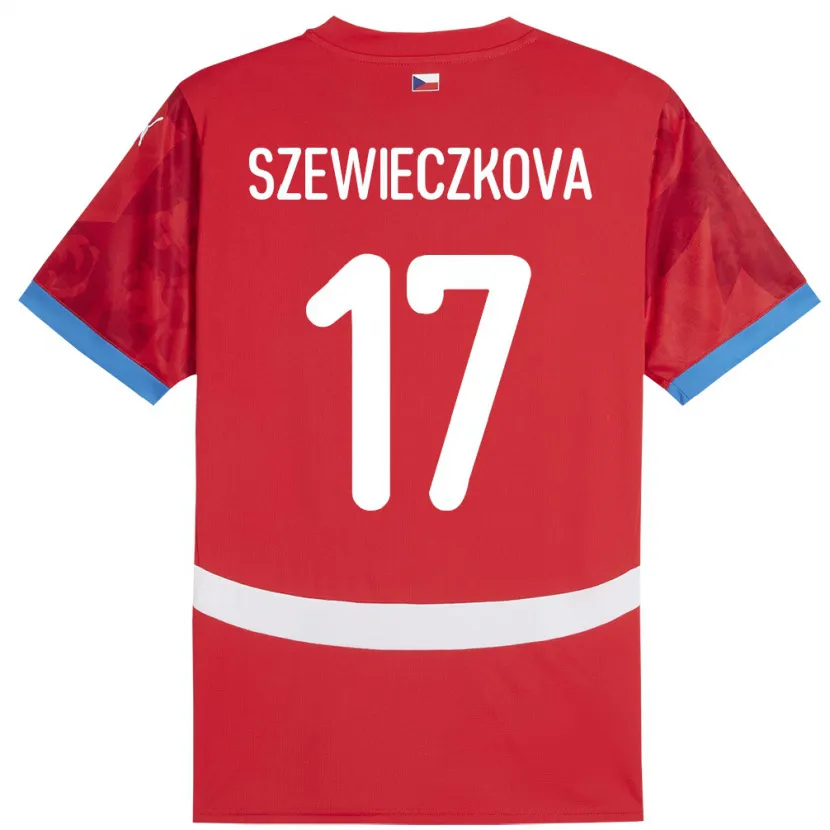 Danxen Kinder Tschechien Tereza Szewieczková #17 Rot Heimtrikot Trikot 24-26 T-Shirt