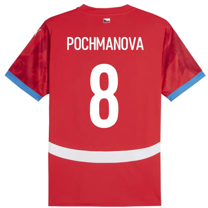 Danxen Kinder Tschechien Aneta Pochmanová #8 Rot Heimtrikot Trikot 24-26 T-Shirt