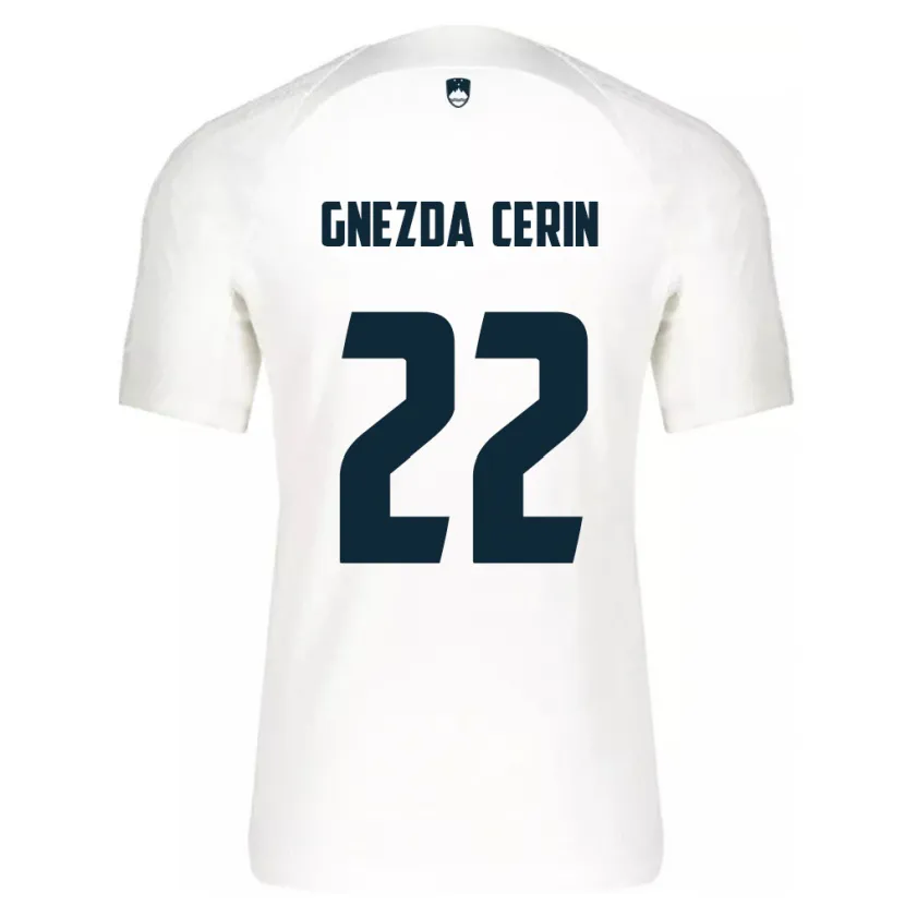 Danxen Kinder Slowenien Adam Gnezda Cerin #22 Weiß Heimtrikot Trikot 24-26 T-Shirt