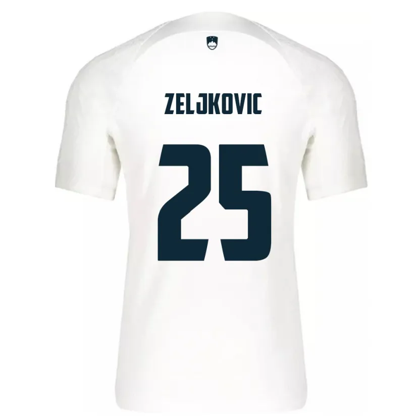Danxen Kinder Slowenien Adrian Zeljkovic #25 Weiß Heimtrikot Trikot 24-26 T-Shirt