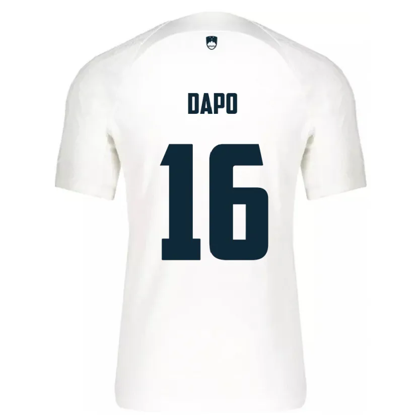 Danxen Kinder Slowenien Jan Dapo #16 Weiß Heimtrikot Trikot 24-26 T-Shirt