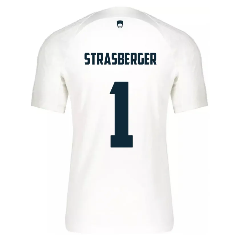 Danxen Kinder Slowenien Tim Strasberger #1 Weiß Heimtrikot Trikot 24-26 T-Shirt