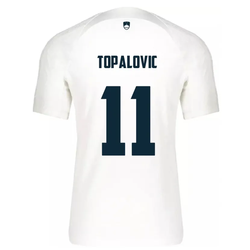 Danxen Kinder Slowenien Luka Topalovic #11 Weiß Heimtrikot Trikot 24-26 T-Shirt