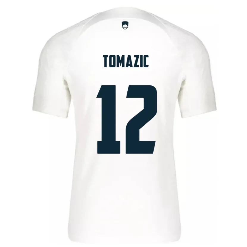 Danxen Kinder Slowenien Lukas Tomazic #12 Weiß Heimtrikot Trikot 24-26 T-Shirt