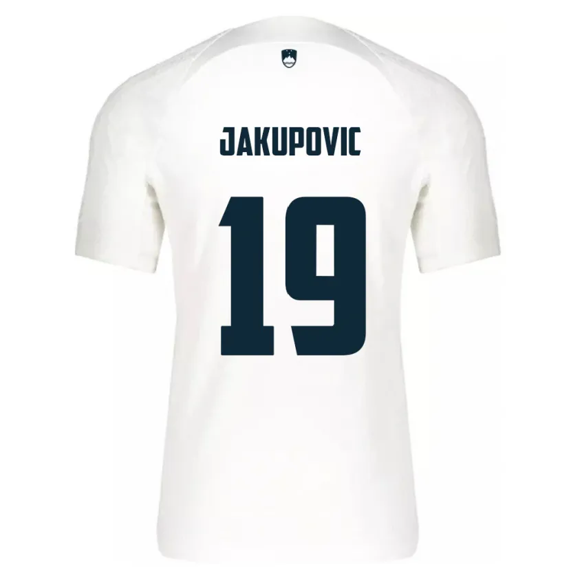 Danxen Kinder Slowenien Aldin Jakupovic #19 Weiß Heimtrikot Trikot 24-26 T-Shirt