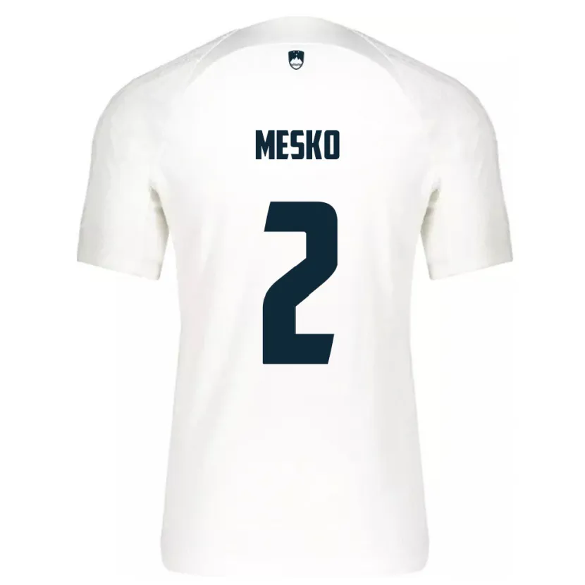 Danxen Kinder Slowenien Zan Mesko #2 Weiß Heimtrikot Trikot 24-26 T-Shirt