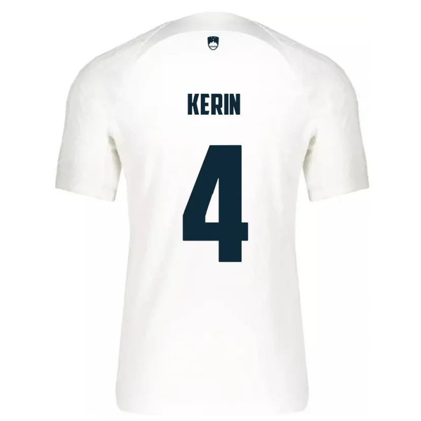 Danxen Kinder Slowenien Mark Kerin #4 Weiß Heimtrikot Trikot 24-26 T-Shirt