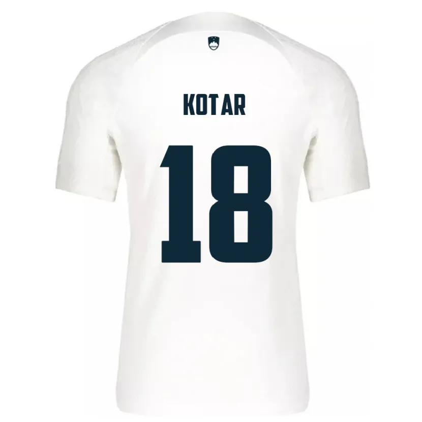 Danxen Kinder Slowenien Tristan Kotar #18 Weiß Heimtrikot Trikot 24-26 T-Shirt