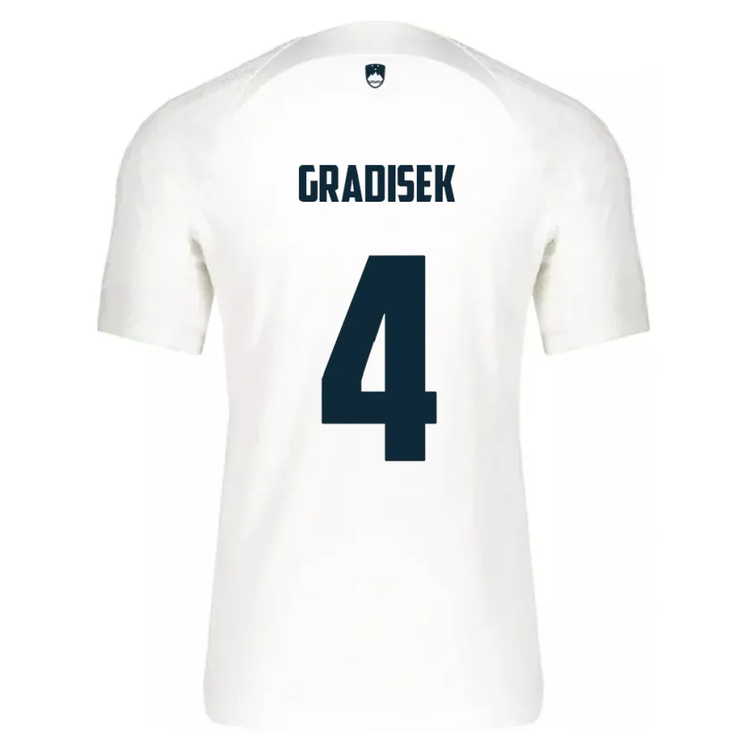 Danxen Kinder Slowenien Sara Gradišek #4 Weiß Heimtrikot Trikot 24-26 T-Shirt