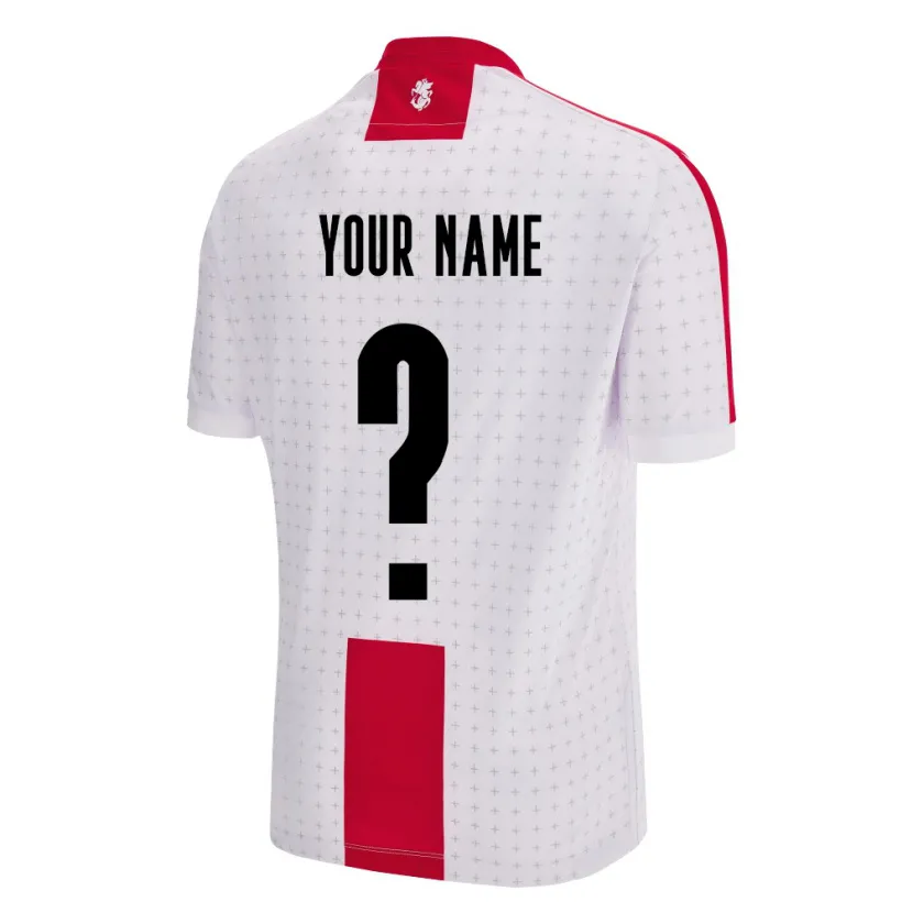 Danxen Kinder Georgien Ihren Namen #0 Weiß Heimtrikot Trikot 24-26 T-Shirt