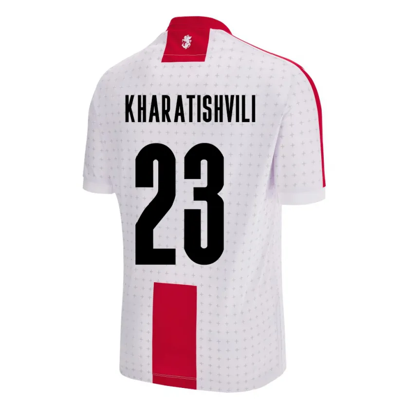 Danxen Kinder Georgien Luka Kharatishvili #23 Weiß Heimtrikot Trikot 24-26 T-Shirt