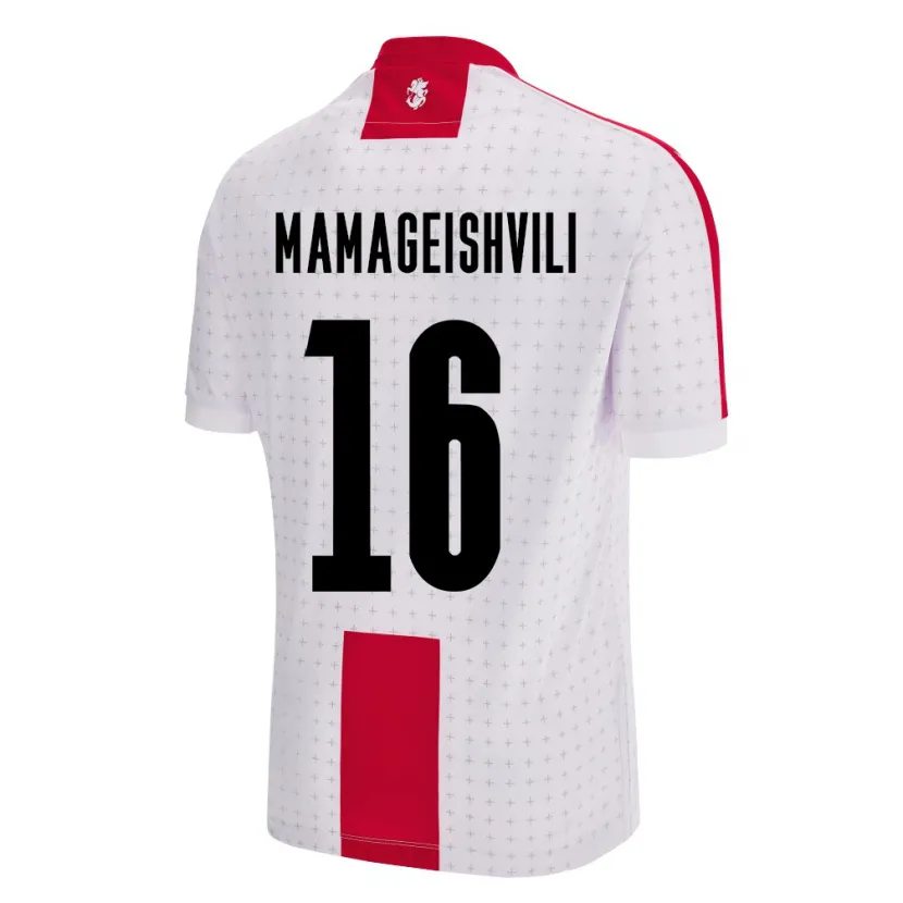 Danxen Kinder Georgien Gizo Mamageishvili #16 Weiß Heimtrikot Trikot 24-26 T-Shirt