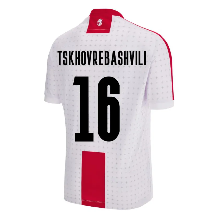Danxen Kinder Georgien Nikoloz Tskhovrebashvili #16 Weiß Heimtrikot Trikot 24-26 T-Shirt