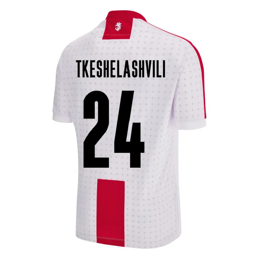Danxen Kinder Georgien Amiran Tkeshelashvili #24 Weiß Heimtrikot Trikot 24-26 T-Shirt