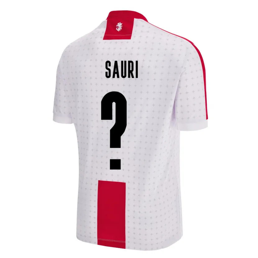 Danxen Kinder Georgien Mate Sauri #0 Weiß Heimtrikot Trikot 24-26 T-Shirt