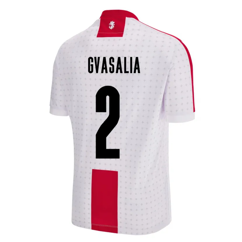 Danxen Kinder Georgien Giorgi Gvasalia #2 Weiß Heimtrikot Trikot 24-26 T-Shirt
