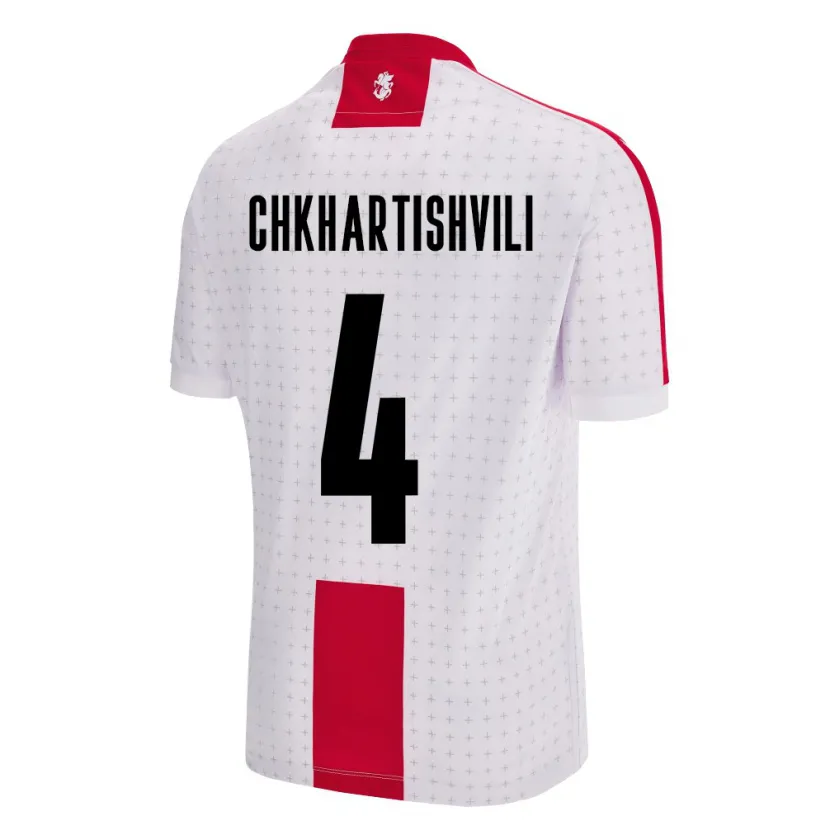 Danxen Kinder Georgien Nino Chkhartishvili #4 Weiß Heimtrikot Trikot 24-26 T-Shirt