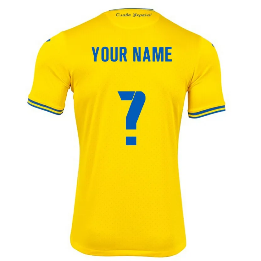 Danxen Kinder Ukraine Ihren Namen #0 Gelb Heimtrikot Trikot 24-26 T-Shirt