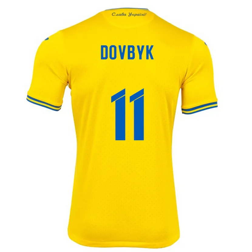 Danxen Kinder Ukraine Artem Dovbyk #11 Gelb Heimtrikot Trikot 24-26 T-Shirt
