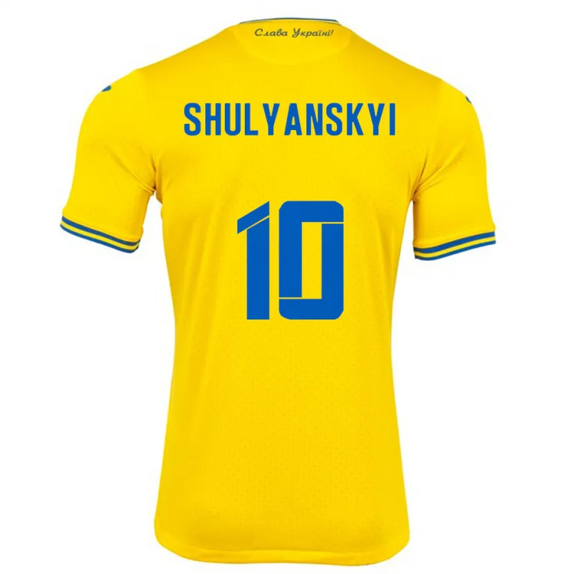 Danxen Kinder Ukraine Artem Shulyanskyi #10 Gelb Heimtrikot Trikot 24-26 T-Shirt