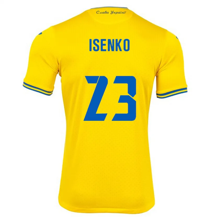 Danxen Kinder Ukraine Pavlo Isenko #23 Gelb Heimtrikot Trikot 24-26 T-Shirt