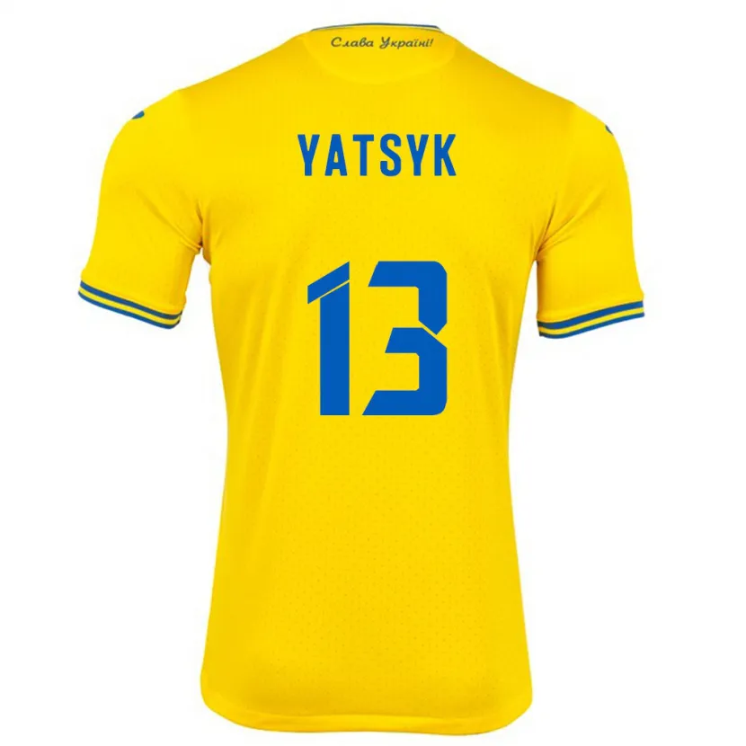 Danxen Kinder Ukraine Oleksandr Yatsyk #13 Gelb Heimtrikot Trikot 24-26 T-Shirt