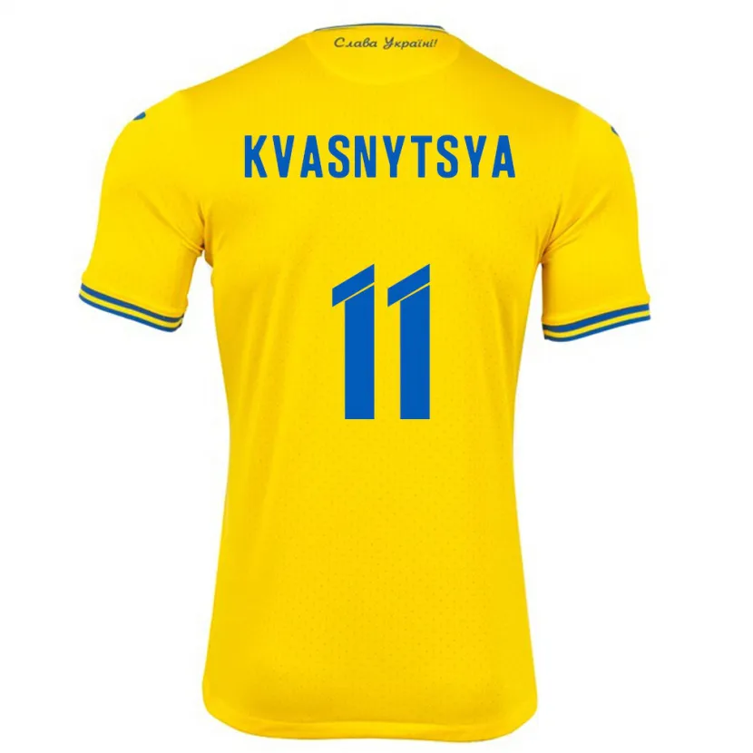 Danxen Kinder Ukraine Ilya Kvasnytsya #11 Gelb Heimtrikot Trikot 24-26 T-Shirt