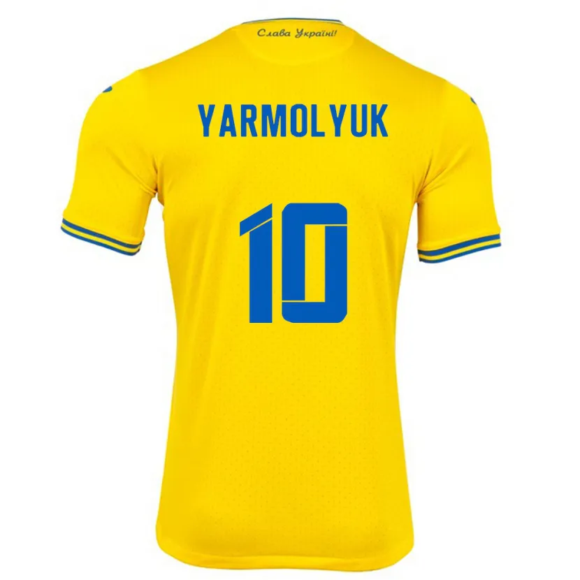 Danxen Kinder Ukraine Yegor Yarmolyuk #10 Gelb Heimtrikot Trikot 24-26 T-Shirt
