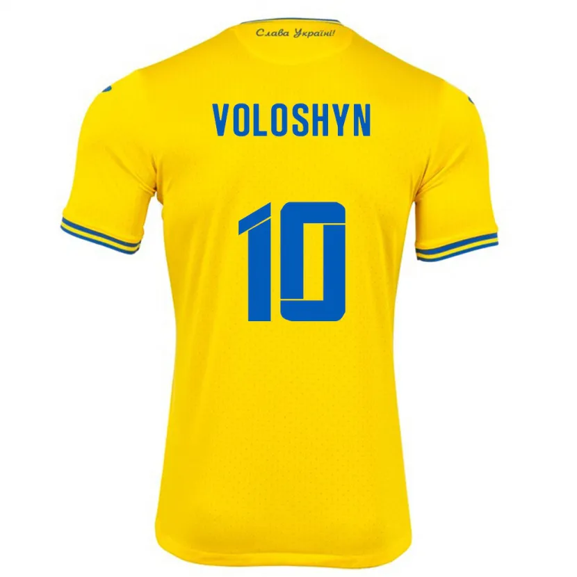 Danxen Kinder Ukraine Nazar Voloshyn #10 Gelb Heimtrikot Trikot 24-26 T-Shirt