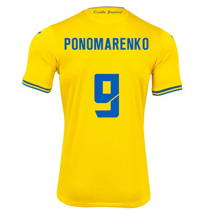 Danxen Kinder Ukraine Matviy Ponomarenko #9 Gelb Heimtrikot Trikot 24-26 T-Shirt