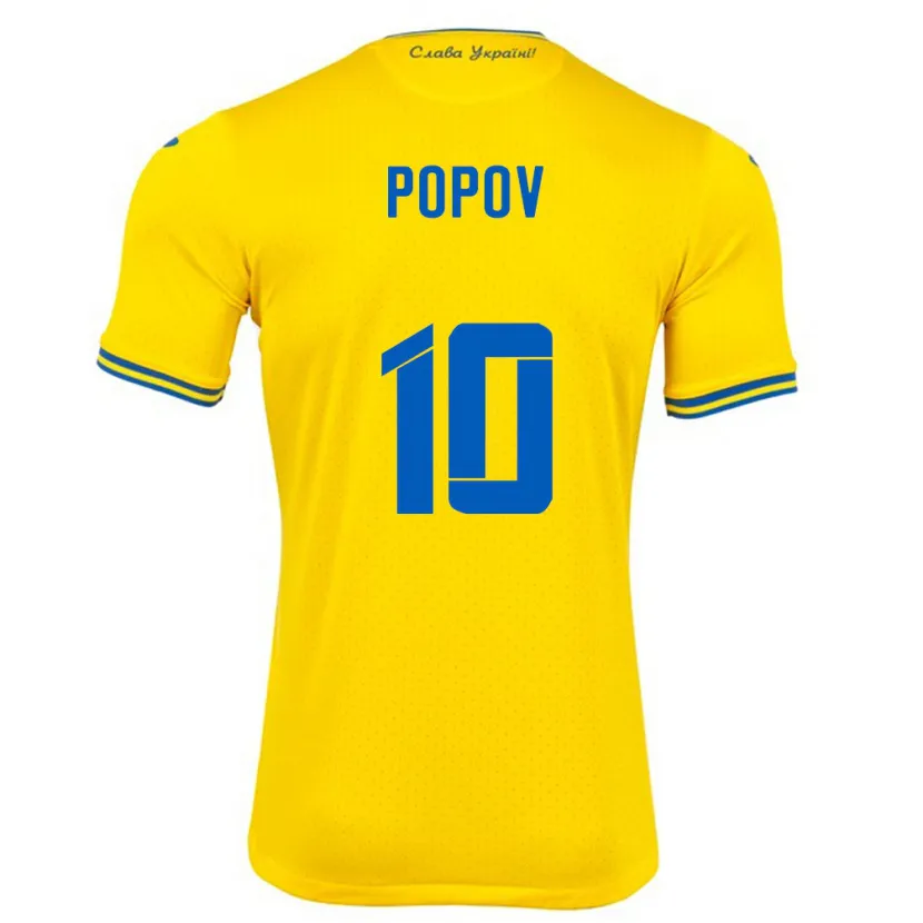 Danxen Kinder Ukraine Bogdan Popov #10 Gelb Heimtrikot Trikot 24-26 T-Shirt