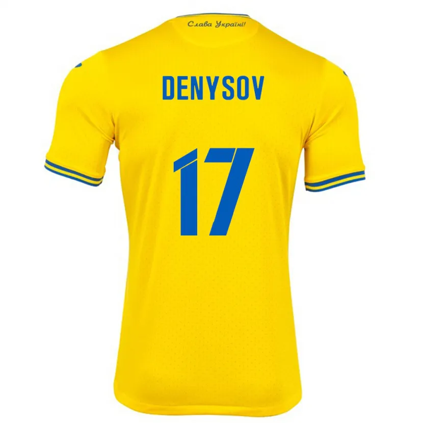 Danxen Kinder Ukraine Ivan Denysov #17 Gelb Heimtrikot Trikot 24-26 T-Shirt