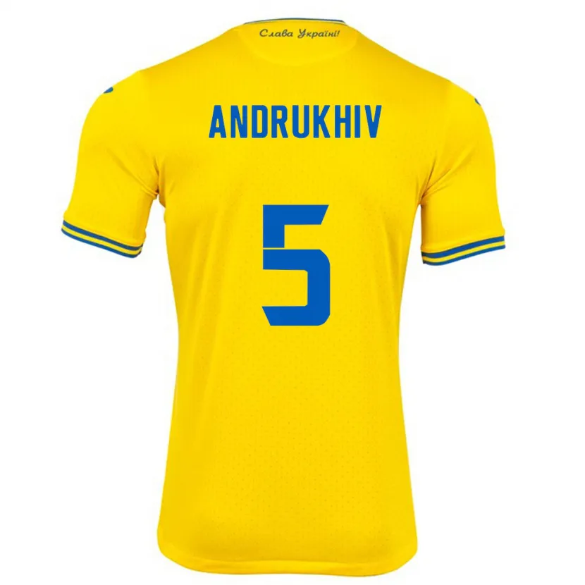 Danxen Kinder Ukraine Veronika Andrukhiv #5 Gelb Heimtrikot Trikot 24-26 T-Shirt