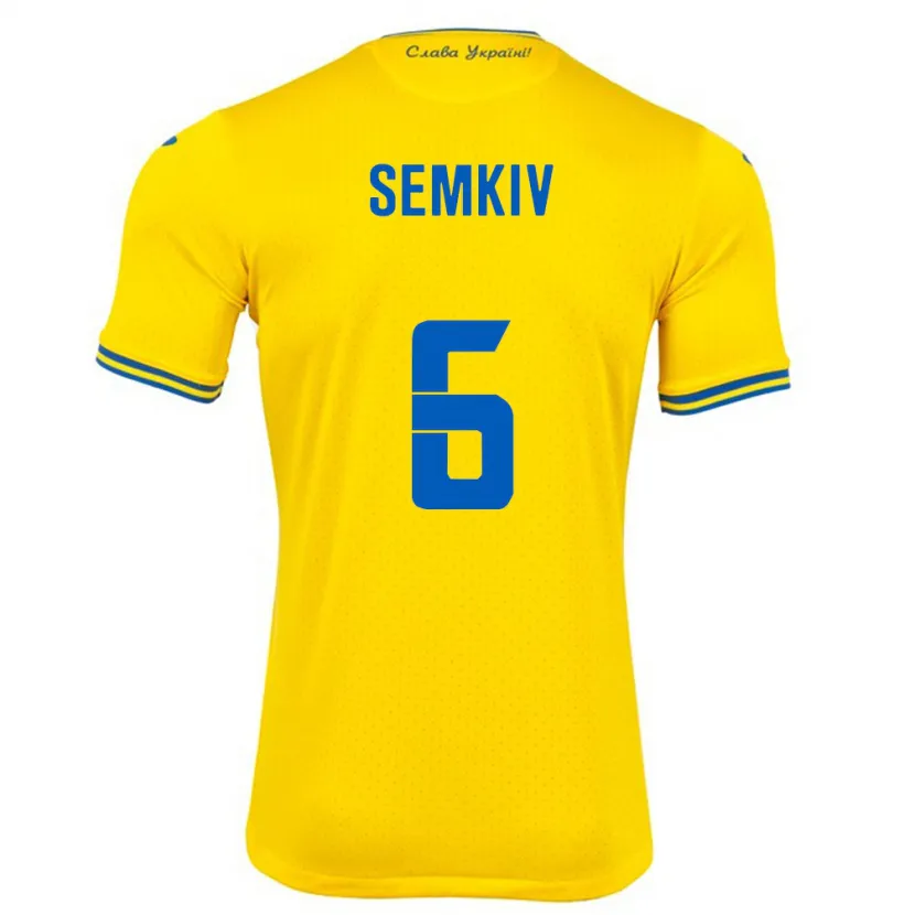 Danxen Kinder Ukraine Dayana Semkiv #6 Gelb Heimtrikot Trikot 24-26 T-Shirt