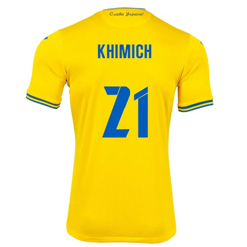 Danxen Kinder Ukraine Tamila Khimich #21 Gelb Heimtrikot Trikot 24-26 T-Shirt