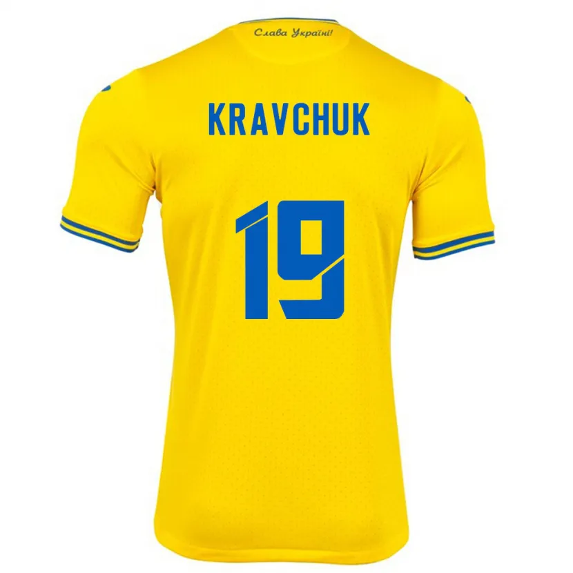 Danxen Kinder Ukraine Roksolana Kravchuk #19 Gelb Heimtrikot Trikot 24-26 T-Shirt