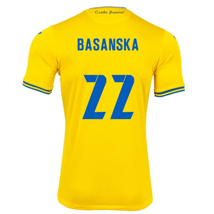 Danxen Kinder Ukraine Olga Basanska #22 Gelb Heimtrikot Trikot 24-26 T-Shirt