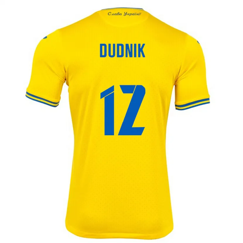 Danxen Kinder Ukraine Marina Dudnik #12 Gelb Heimtrikot Trikot 24-26 T-Shirt