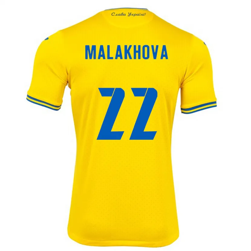 Danxen Kinder Ukraine Yana Malakhova #22 Gelb Heimtrikot Trikot 24-26 T-Shirt